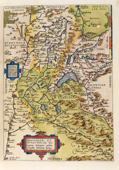 Mapa de Savoie, del Theatrum Orbis Terrarum de Abraham Ortelius de Abraham Ortelius