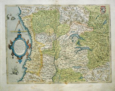 Mapa del Ducado de Milán, Italia, de Theatrum Orbis Terrarum por Abraham Ortelius de Abraham Ortelius
