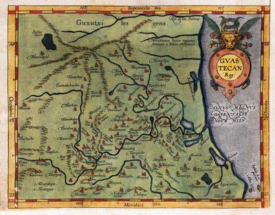 Mapa del Golfo de México (Guastecan), de la expedición de Hernando de Soto en 1570 (grabado) de Abraham Ortelius