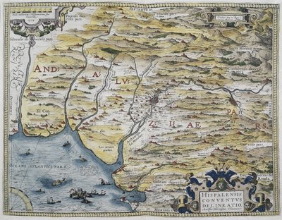 ORTELIUS, Abraham (1527-1598). Theatrum Orbis Terrarum. 1570. Se considera el primer atlas moderno. CHAVES, Jerónimo de (1523-1574). Matemático, astrónomo y navegante. Mapa de Andalucía occidental. Basado en el mapa de Hieronimus Chiaves (Jerónimo d de Abraham Ortelius