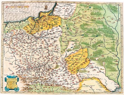 Poloniae finitimarumque locorum descriptio. Mapa geográfico de Polonia de 