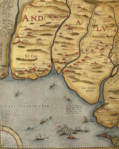 Puerto de Palos en Andalucía, del Theatrum Orbis Terrarum de Abraham Ortelius