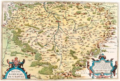 Descripción del reino de Bohemia. Mapa geográfico del territorio de Bohemia de 