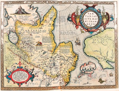 Tartariae Ssive Magni Chami Regni typus Mapa geográfico del territorio tártaro de 