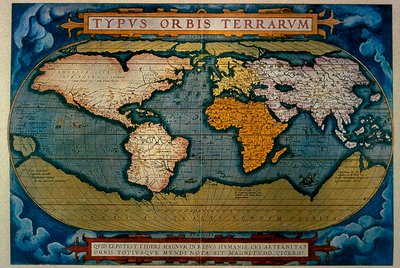 El planisferio, cartografía de Anversa, 1571 de Abraham Ortelius