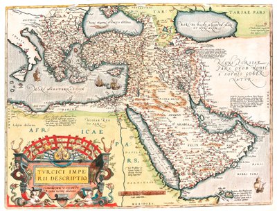 Turcici imperii descriptio. Mapa geográfico del territorio del Imperio Otomano tomado de 