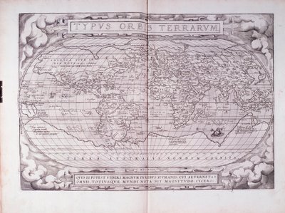 Typus Orbis Terrarum, portulano (grabado) de Abraham Ortelius
