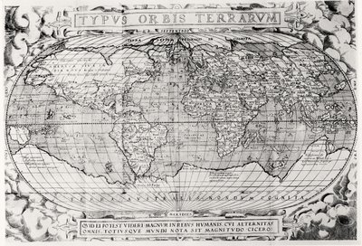 Typus Orbis Terrarum, mapa del mundo, 1577 de Abraham Ortelius
