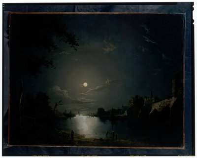 Paisaje fluvial a la luz de la luna de Abraham Pether