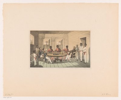 Surinameses y holandeses beben té de Abraham Pieter Felix