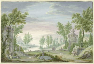 Paisaje arcádico de Abraham Rademaker