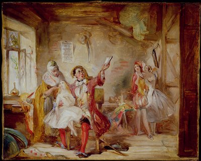 Entre bastidores en el Teatro Real, posiblemente representando a Ira Frederick Aldridge ensayando Othello, 1862 de Abraham Solomon