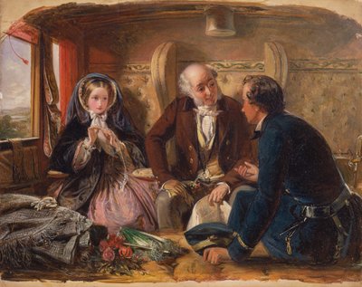 Primera clase-El encuentro. Y en el primer encuentro amaron., 1855 de Abraham Solomon