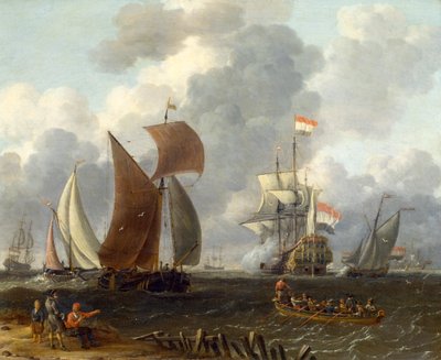 Una batalla en alta mar, siglo XVII de Abraham Storck