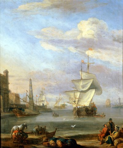 Un puerto holandés, pintura de Abrahm Storck de Abraham Storck