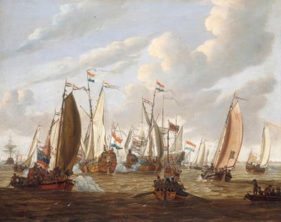 Pedro el Grande es recibido por la Compañía Holandesa de las Indias Orientales de Abraham Storck