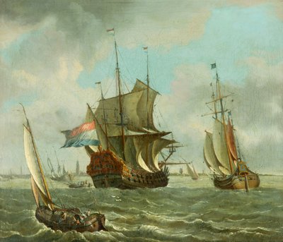 Shipping off Amsterdam (óleo sobre lienzo) de Abraham Storck