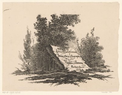 piedra en el paisaje Etude de Chevaux (título de la serie sobre el objeto) de Abraham Vinkeles