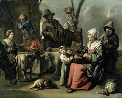 Familia campesina en un pozo de Abraham Willemsens