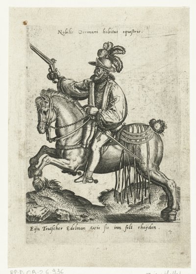 Jinete alemán con pistola de Abraham de Bruyn (attributed to)