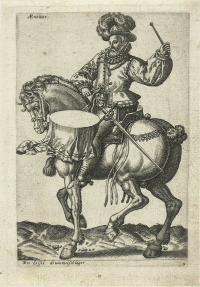 Tambor alemán a caballo de Abraham de Bruyn (attributed to)