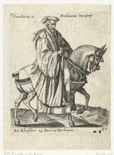 concejal francés a caballo de Abraham de Bruyn (attributed to)