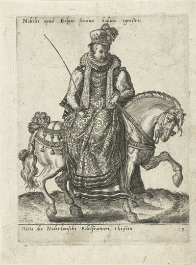 Noble holandesa a caballo de Abraham de Bruyn (attributed to)
