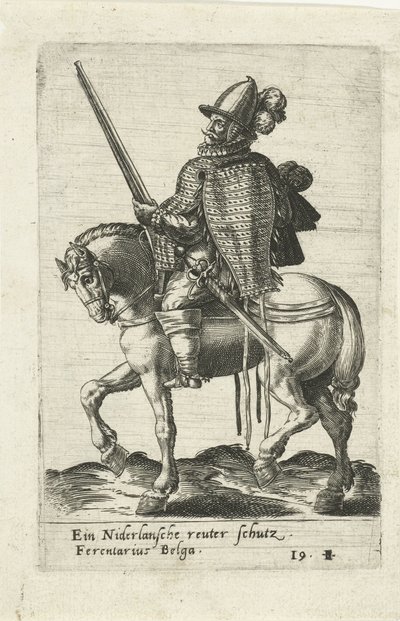 Jinete holandés con rifle de Abraham de Bruyn (attributed to)