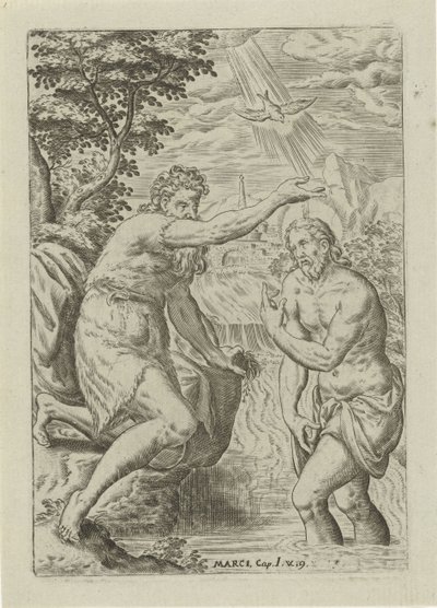 bautismo de cristo Escenas de la Biblia (título de la serie) Biblia sacra (título de la serie) de Abraham de Bruyn