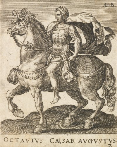 Octavio César Augusto de Doce Césares a Caballo, ca. 1565-1587 de Abraham de Bruyn