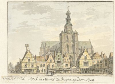 Iglesia y mercado en Bergen op Zoom de Abraham de Haen (II)