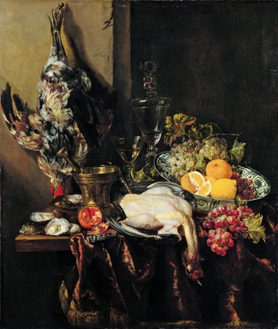Pronkstillleven con frutas y aves de Abraham van Beijeren