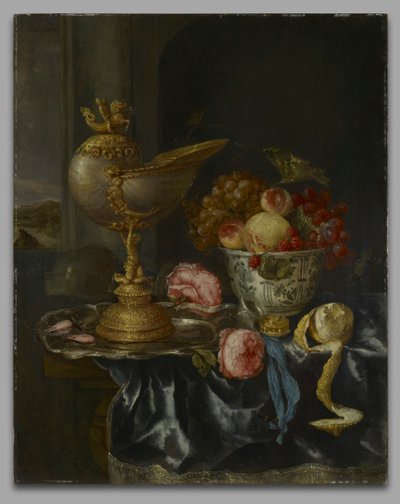 Bodegón de banquete con Copa Nautilus de Abraham van Beyeren