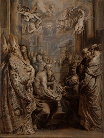 La disputa sobre la presencia de Cristo en la Eucaristía de Abraham van Diepenbeeck