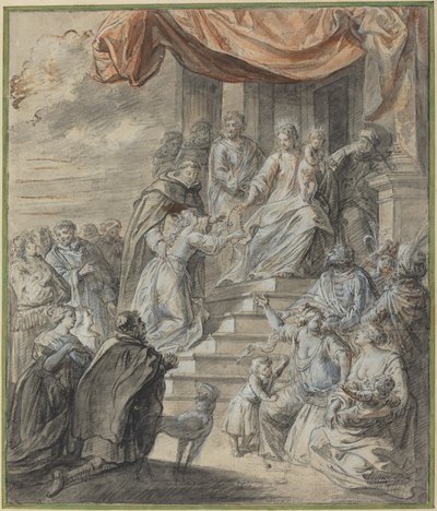Madonna y niño con rosario y santo de Abraham van Diepenbeeck
