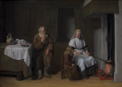 El profeta Elías con la viuda de Sarepta y su hijo de Abraham van Dijck