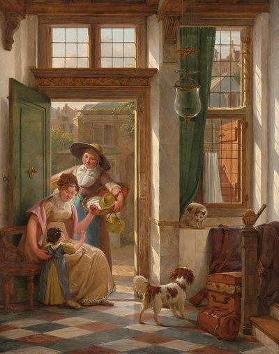 Un vendedor de cerezas en la puerta de Abraham van Strij (I) (signed by artist)