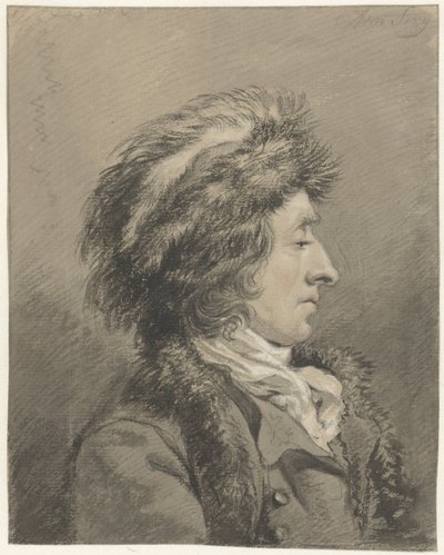 Hombre con gorro de piel, perfil a la derecha de Abraham van Strij (I)
