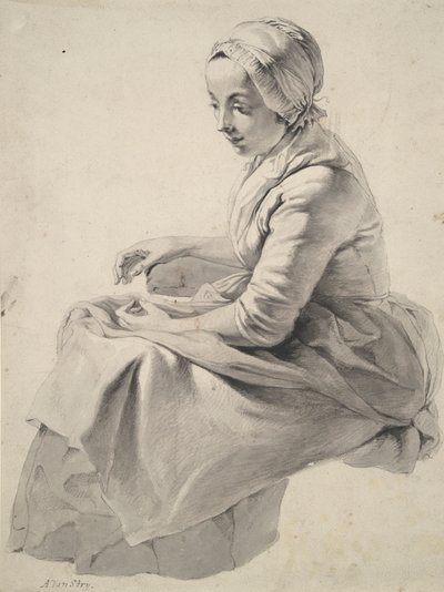 mujer sentada de Abraham van Strij