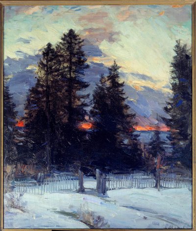 Atardecer en paisaje invernal de Abram Efimovich Arkhipov