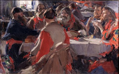 Tomando té de Abram Efimovich Arkhipov