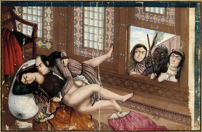 Abrazando amantes, segunda mitad del siglo XIX (gouache sobre papel) (véase también 2629159-60) de Abu