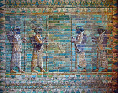 (detalle) del friso de arqueros, Palacio de Darío I, Susa, Irán, c.510 a.C. de Achaemenid