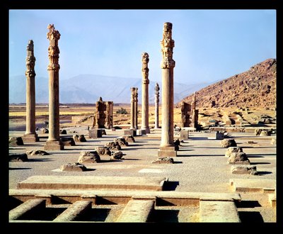 Vista general del Apadana (Sala de Audiencias) fundada c.518 a.C. de Achaemenid
