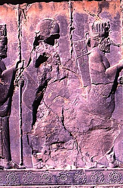 Fila de dignatarios, desde la entrada oeste al Salón de las Cien Columnas (detalle) de Achaemenid
