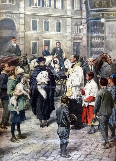 Una curiosa y antigua tradición romana: la bendición de los animales llevados frente a la Iglesia de San Antonio all