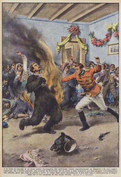 En un baile de disfraces en un pueblo cerca de Copenhague de Achille Beltrame