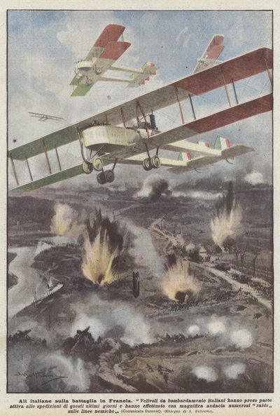 Alas italianas sobre la batalla en Francia de Achille Beltrame