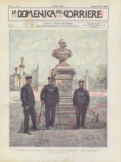 Apertura de la Casa para Veteranos en Turate (Saronno), los Tres Primeros Huéspedes de Achille Beltrame