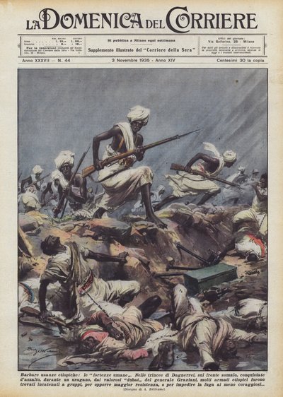 Costumbres bárbaras etíopes, las fortalezas humanas de Achille Beltrame